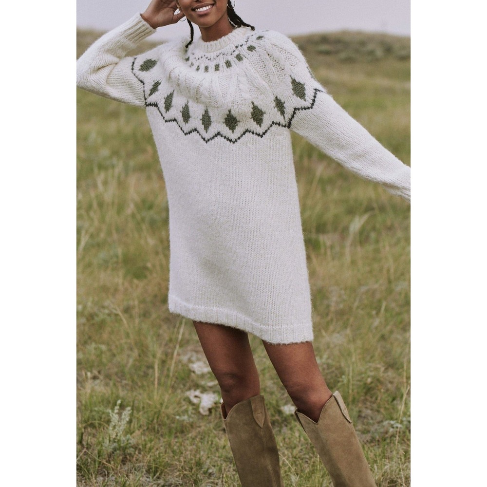 Faherty Ursa Fairisle Dress in FALALA FAIRISLE, Women's Size Small